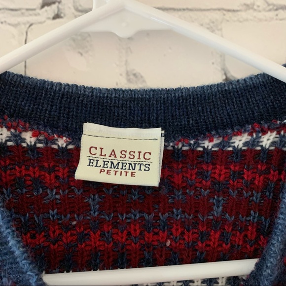 Vintage Woman’s king sleeve Crewneck Fair isle Crewneck sweater | size S petite - Picture 4 of 8